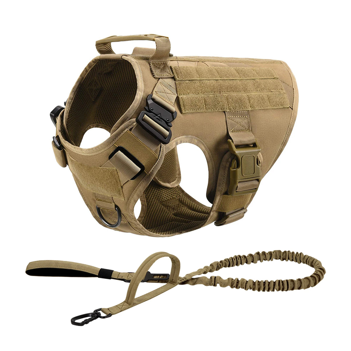 Petraavel Tactical Dog Harness With Molle Padded Quick Release System