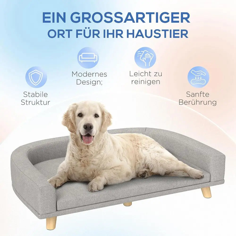 Luxury Wooden Pet Sofa Bed With Washable Cover For Dogs