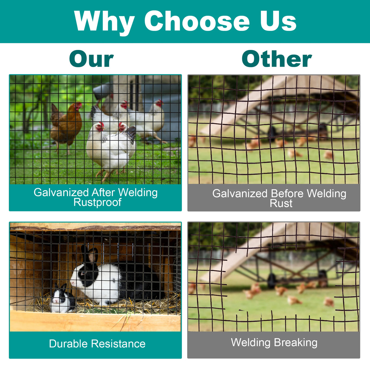 Durable PVC Wire Mesh Roll for Chicken Coop Pet Cage