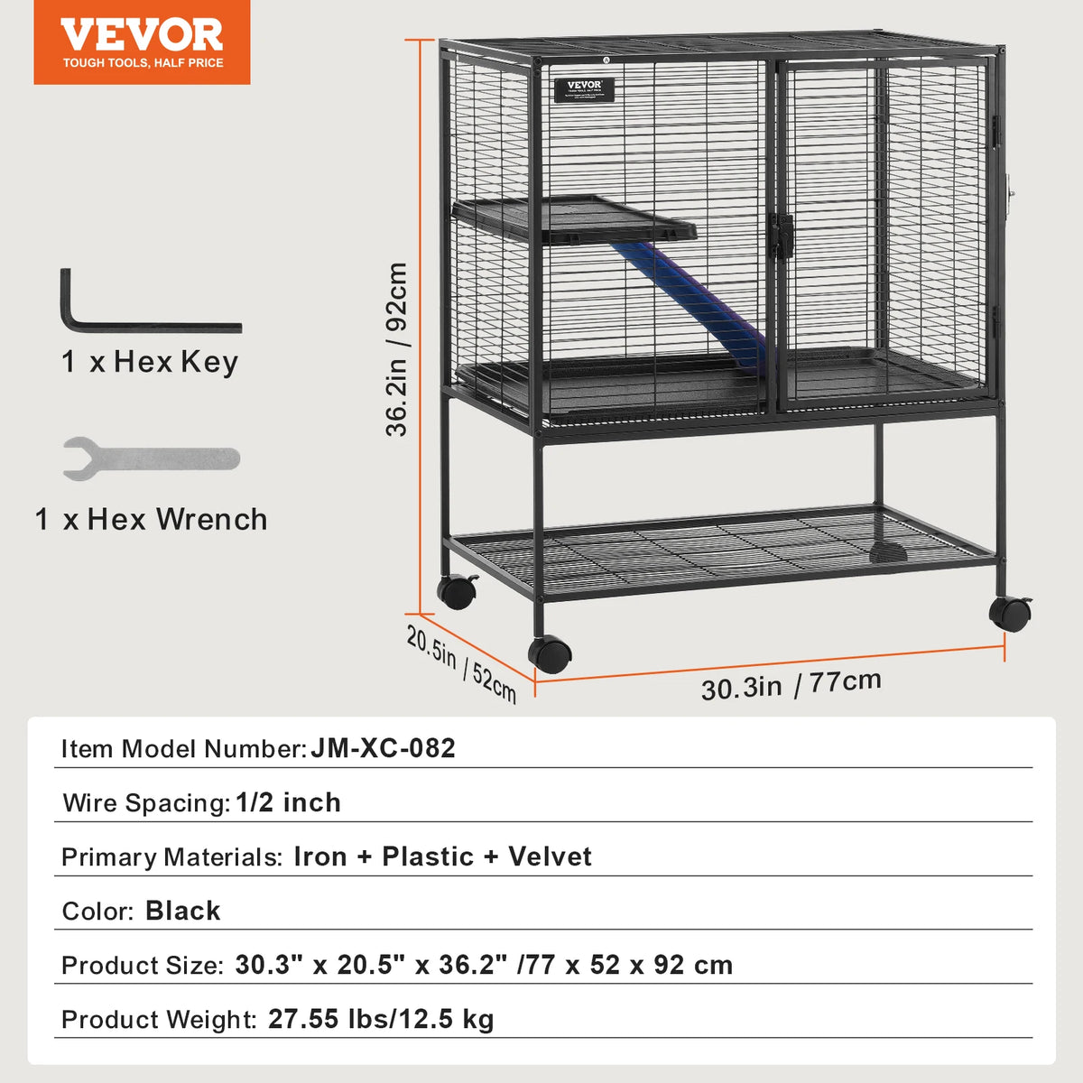 SucceBuy Four Tier Rolling Metal Cage For Small Pets