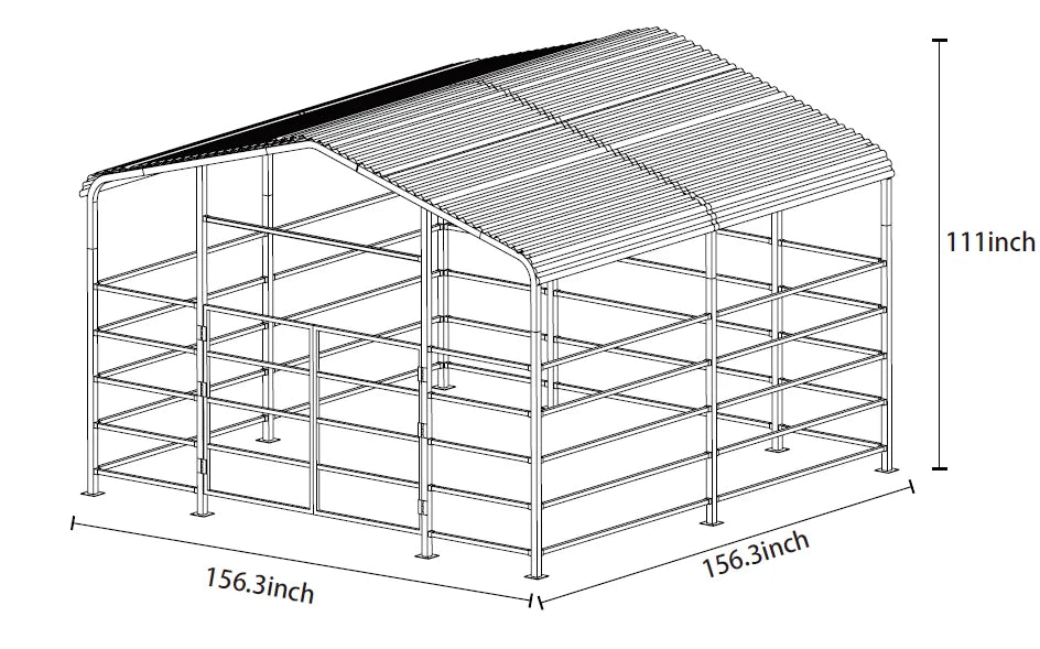 Heavy Duty Galvanized Steel Livestock Shelter Wind Resistant