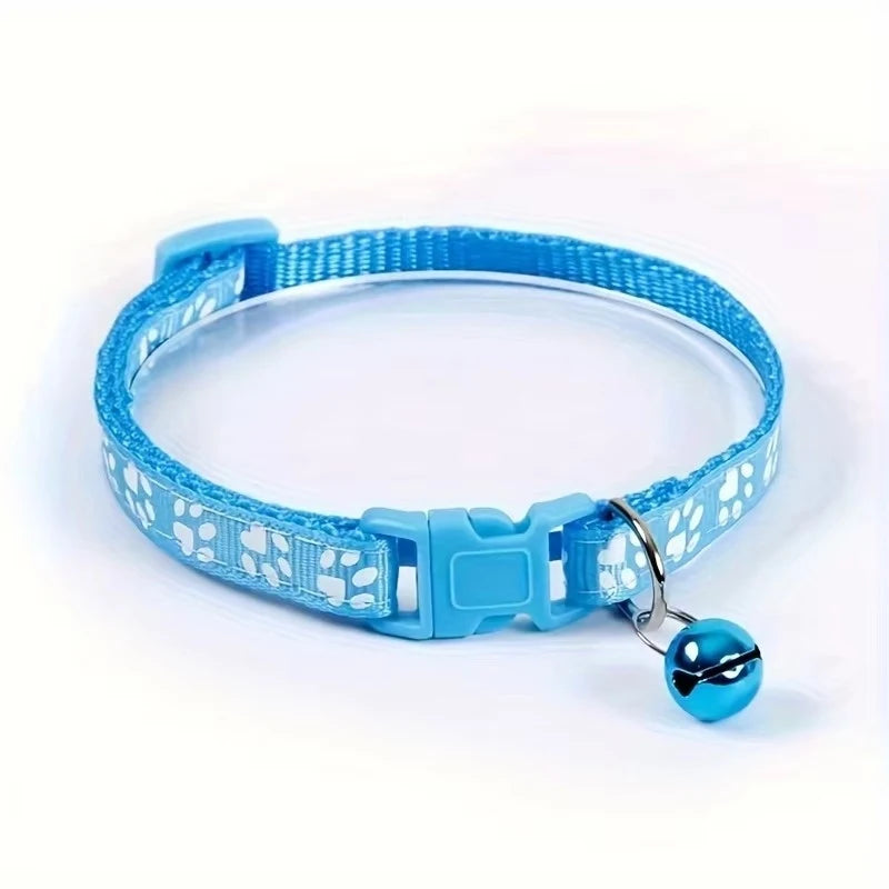 Adjustable Bell Cat Collar With Decorative Ribbon Detail