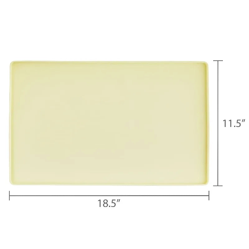 Medium Silicone Pet Feeding Mat, Beige, 19" x 12",Raised edge design helps contain food and water.