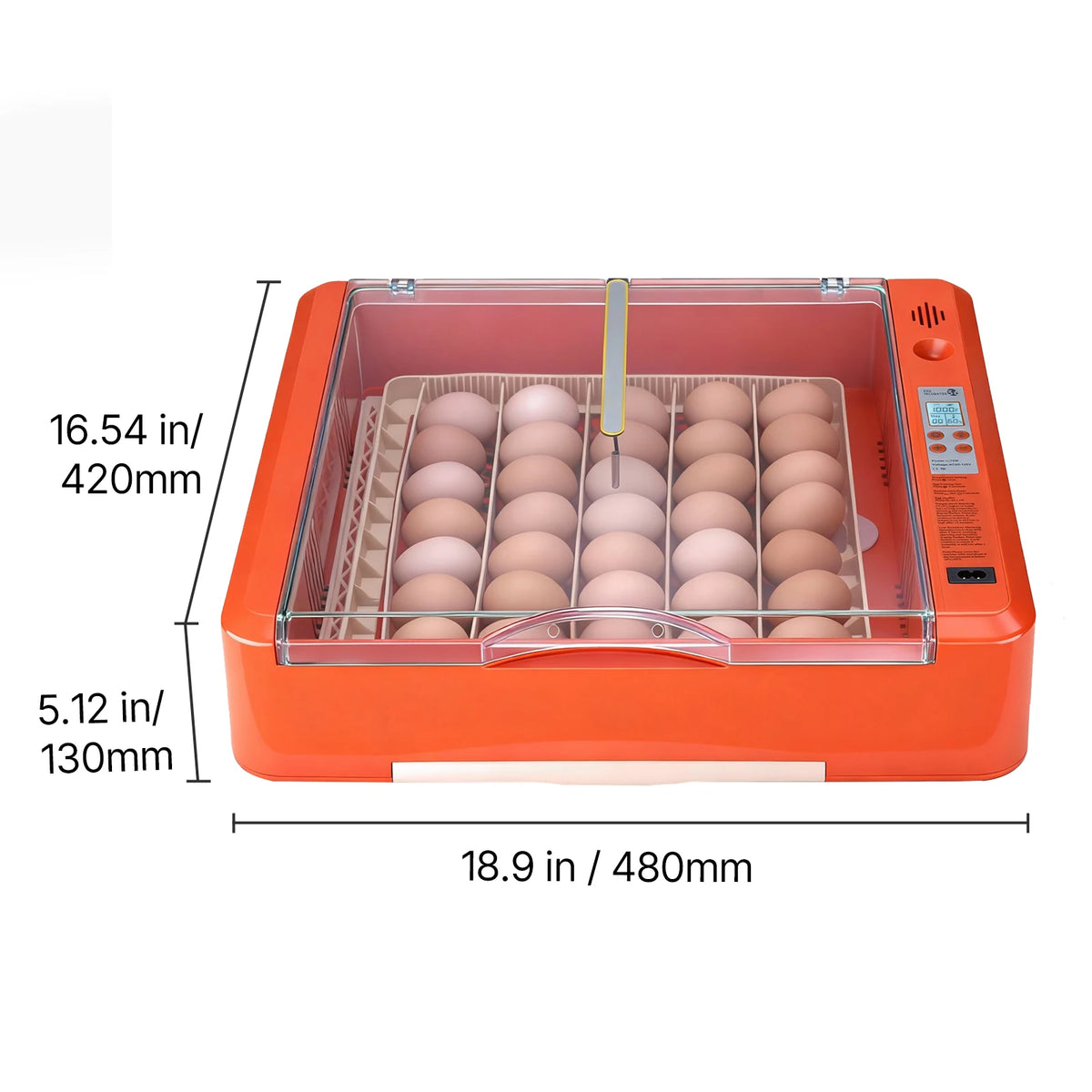 SucceBuy Egg Incubator with LED Candler Temperature Display Auto Humidity Control 360° View Clear Window Poultry Eggs Incubator