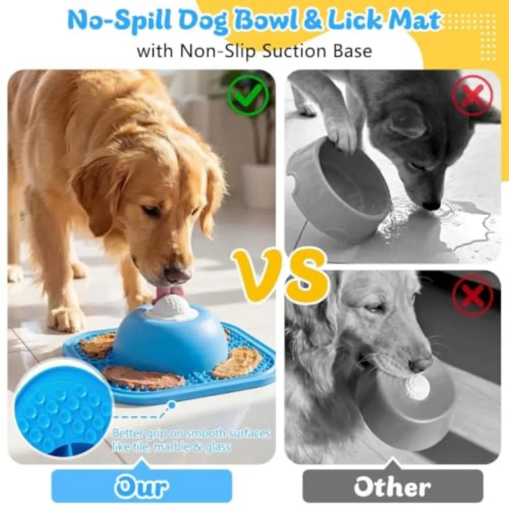 Interactive Slow Feeder Dog Bowl And Lick Mat For Treats