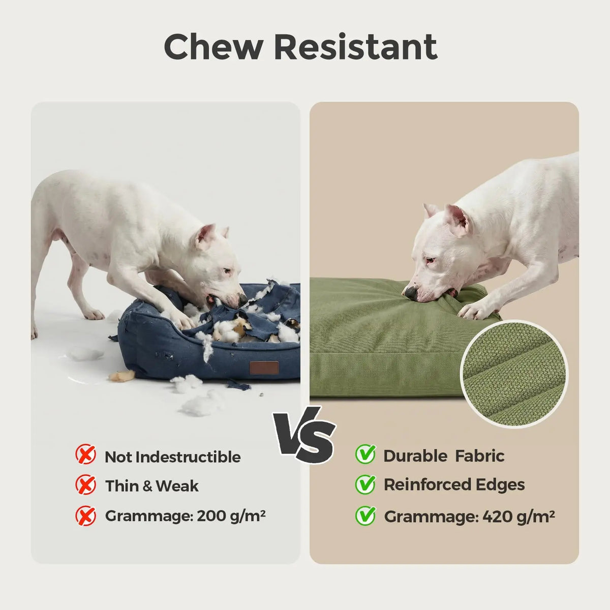 Durable Canvas Waterproof Dog Bed With Washable Removable Cover