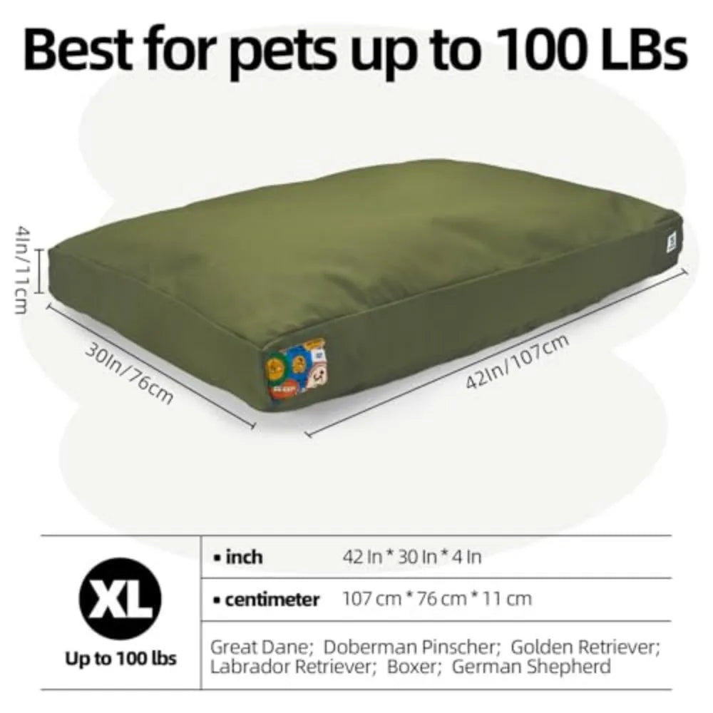 Durable Canvas Waterproof Dog Bed With Washable Removable Cover