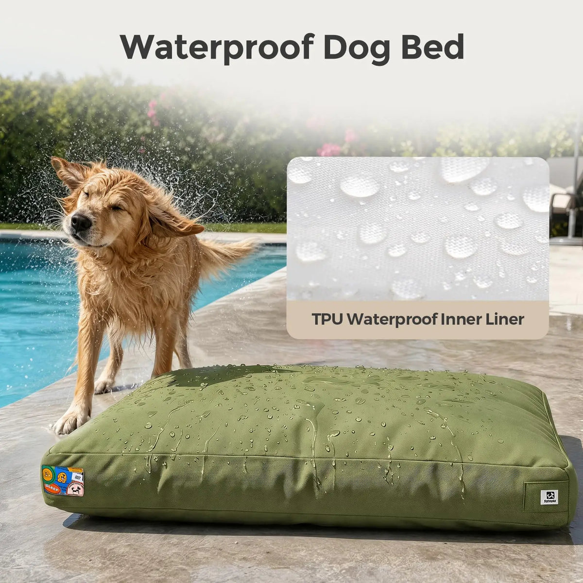 Durable Canvas Waterproof Dog Bed With Washable Removable Cover