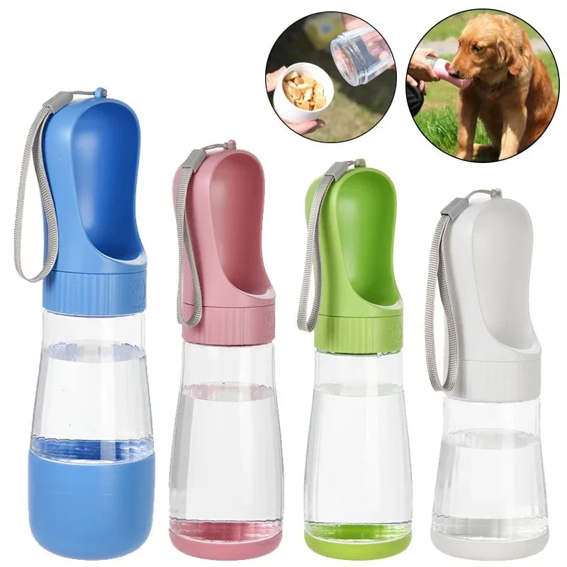 Portable Dog Water Bottle With Food Container For Travel Use
