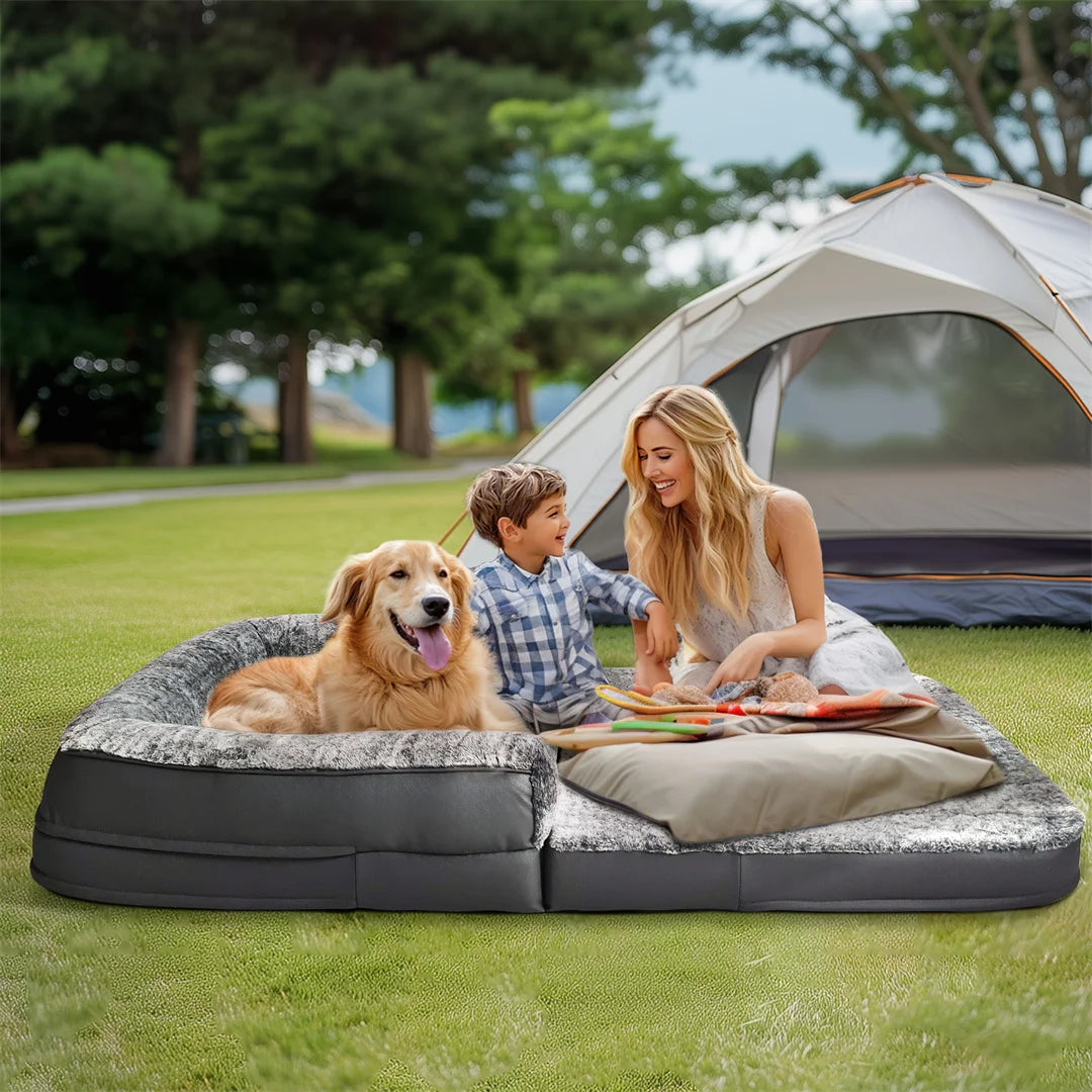 Bingopaw Giant Foldable Calming Orthopedic Plush Dog Bed