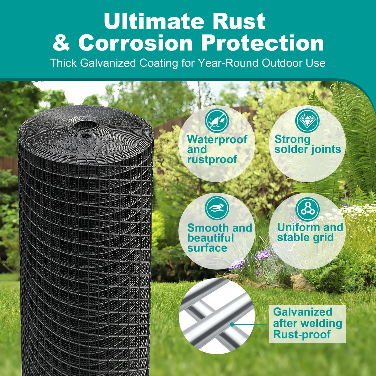 Durable PVC Wire Mesh Roll for Chicken Coop Pet Cage