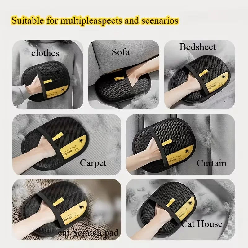 Double Sided Pet Grooming Gloves Anti Shedding Hair Removal For Cats