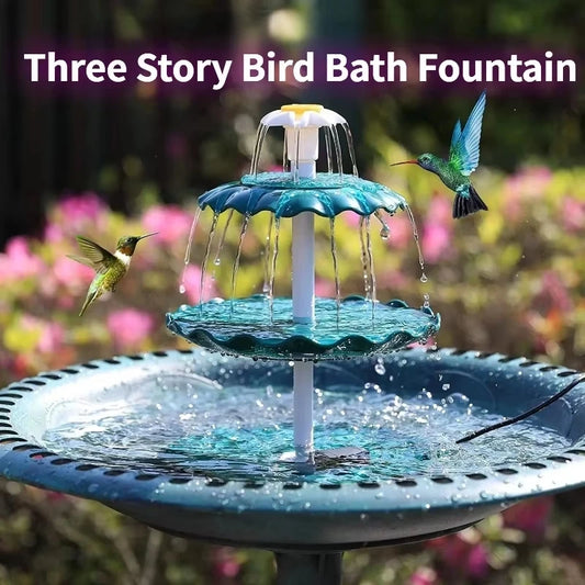 Solar Bird Bath Fountain With Detachable Water Landscaping Design