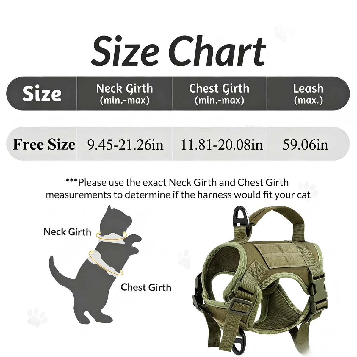 Petravel Tactical Cat Harness With Leash Set For Walking Cats