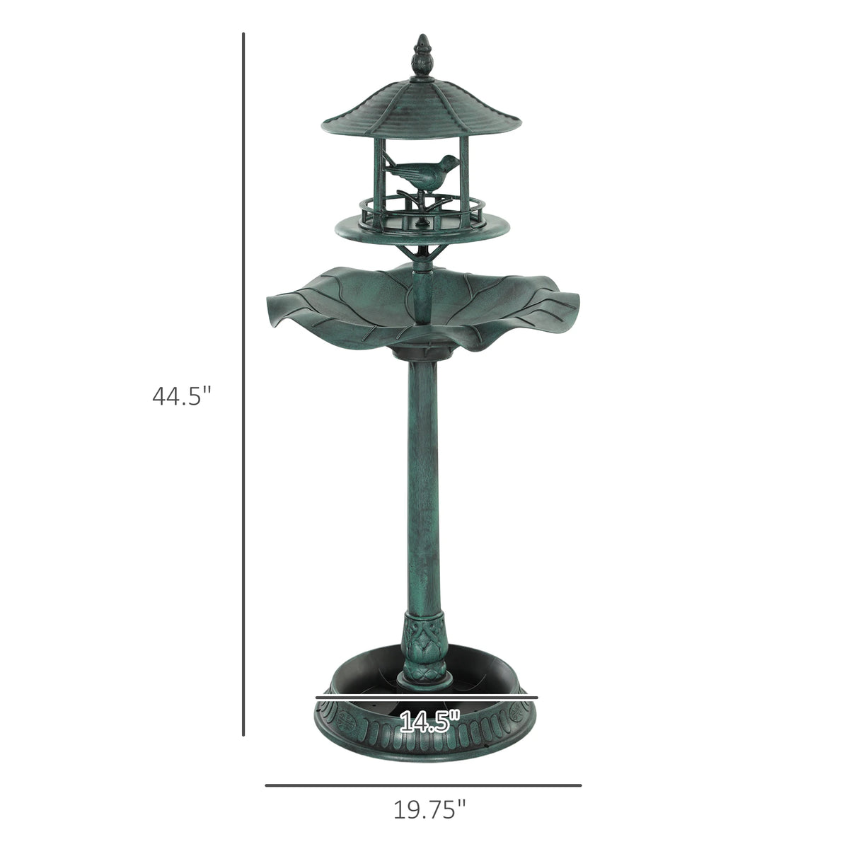 Outsunny 3 In 1 Outdoor Pedestal Bird Bath Feeder Planter
