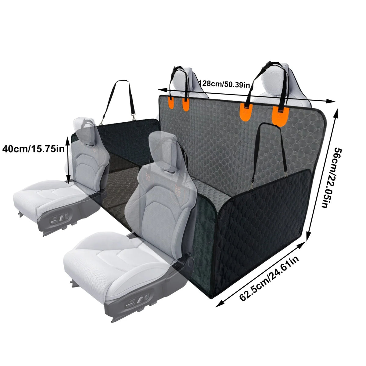 Bingopaw Dog Car Seat Cover Waterproof Hammock Backseat Extender Pockets