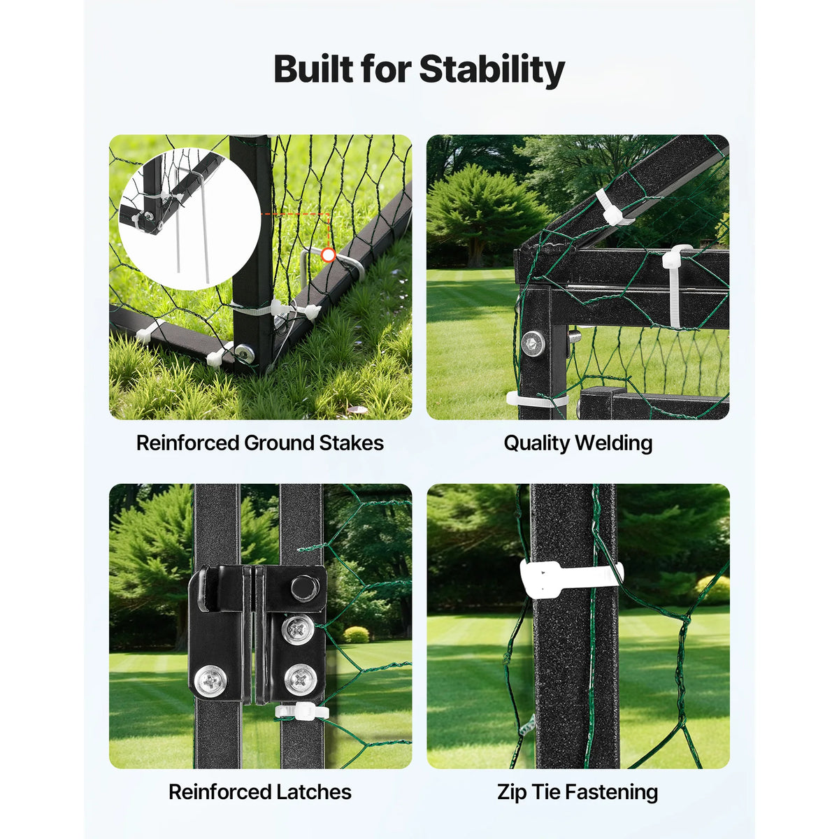 SucceBuy Metal Chicken Coop With Waterproof Cover And Spire Roof
