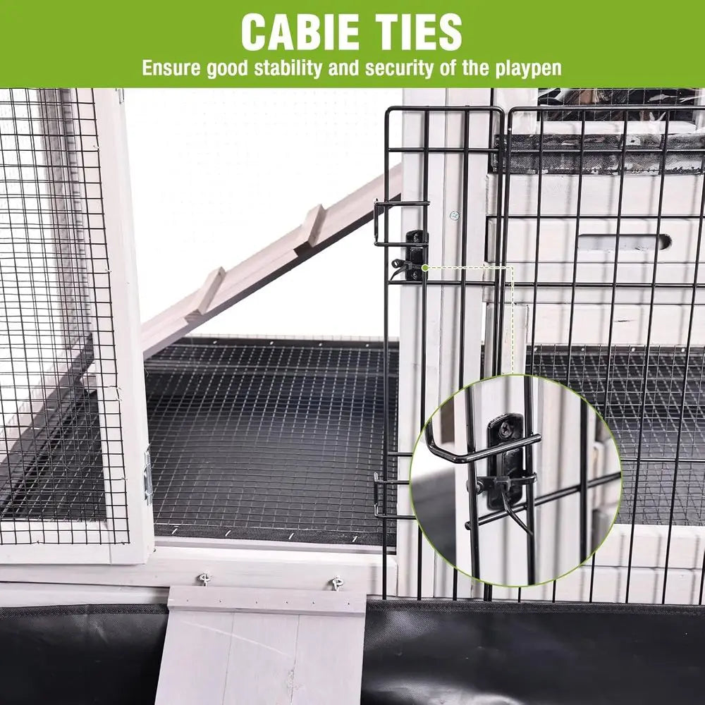 Portable Metal Pet Playpen With Waterproof Liner For Small Pets