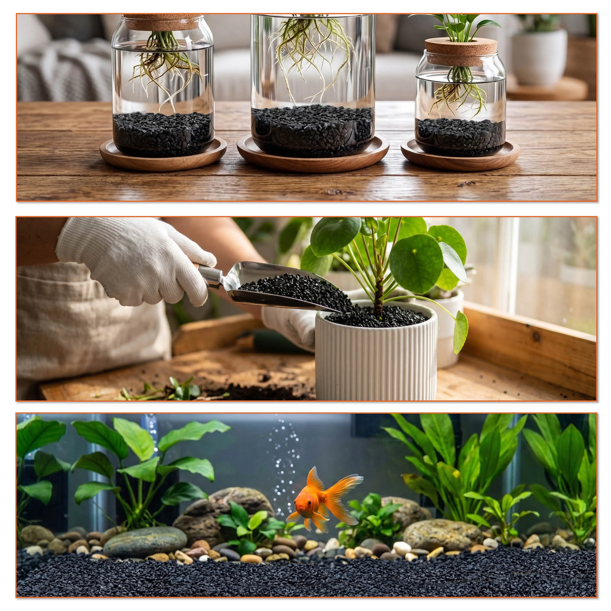 Decorative Black Aquarium Sand Gravel for Fish Tanks and Plants