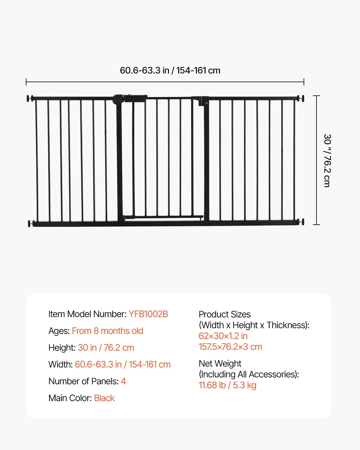 SucceBuy Pressure Mount Safety Gate For Babies And Pets