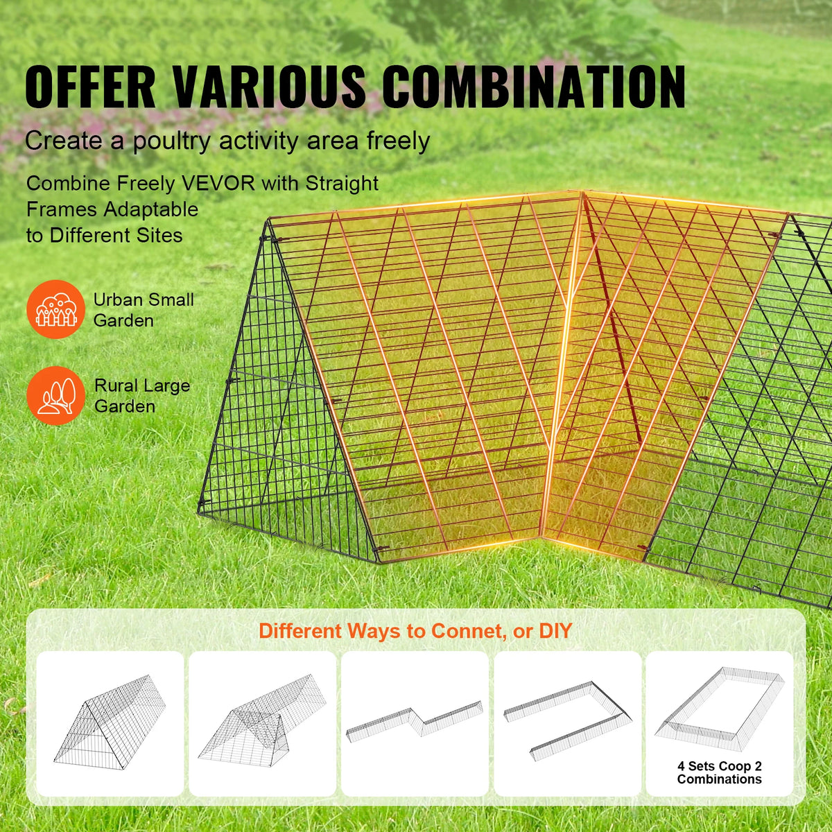 SucceBuy Portable Iron Chicken Tunnel For Outdoor Garden Use