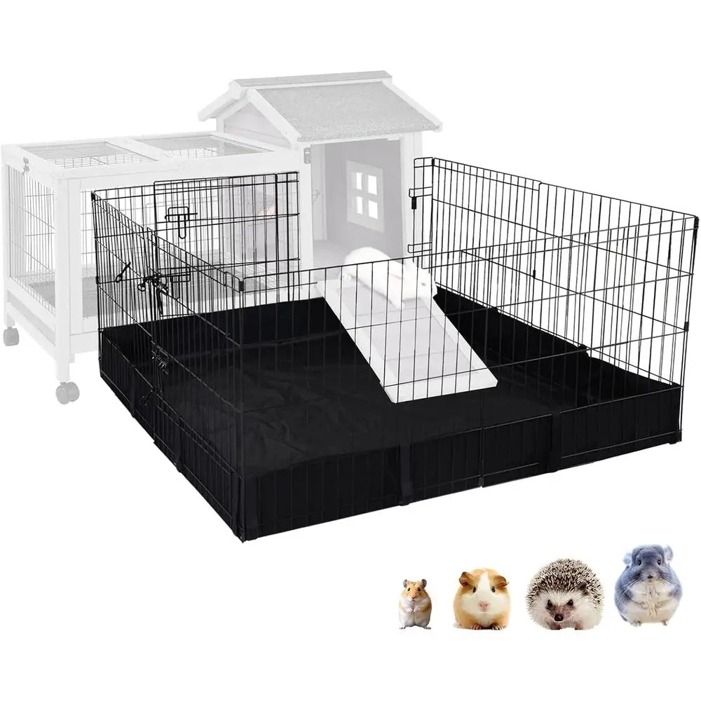 Portable Metal Pet Playpen With Waterproof Liner For Small Pets