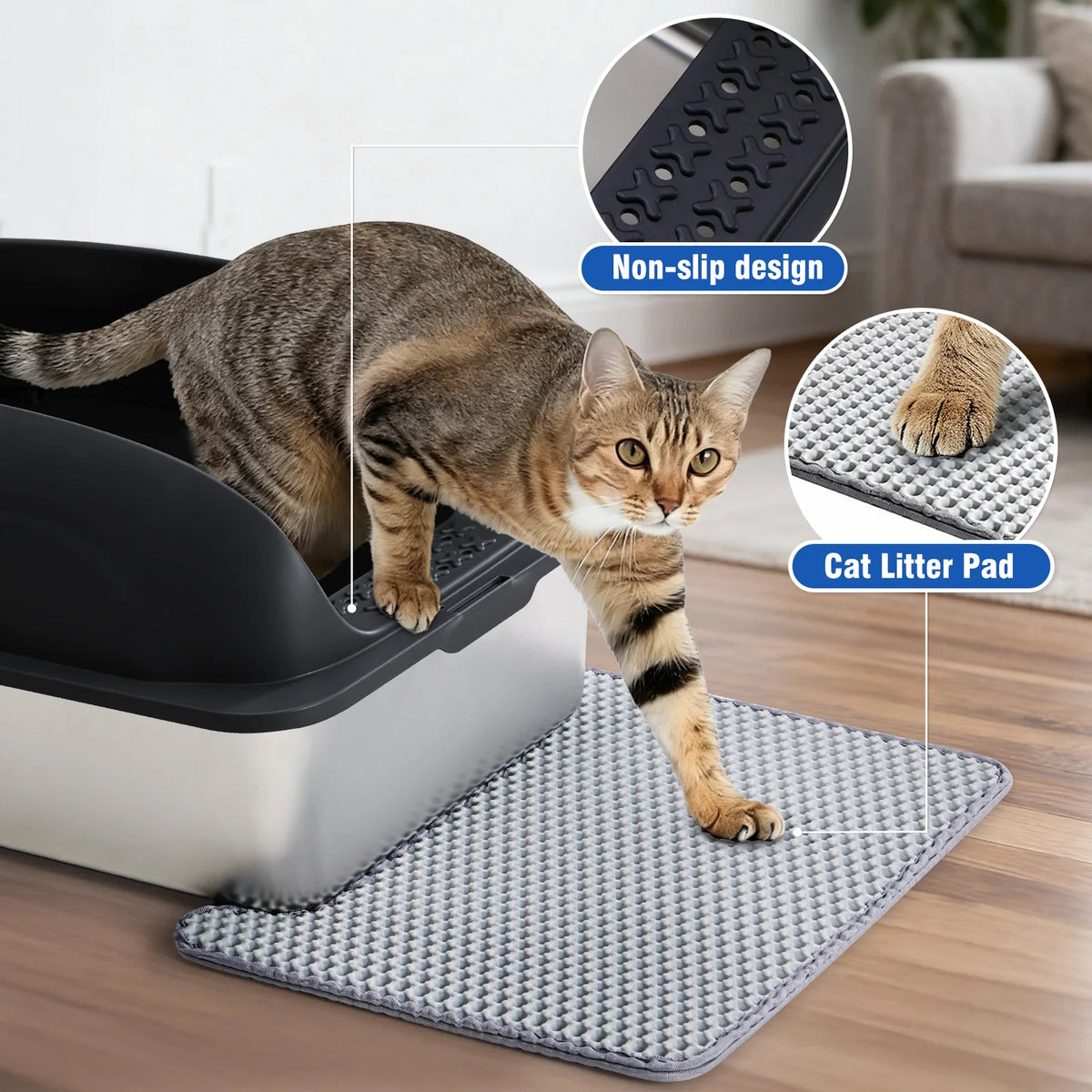 JHK Stainless Steel Cat Litter Box With Lid And Scoop