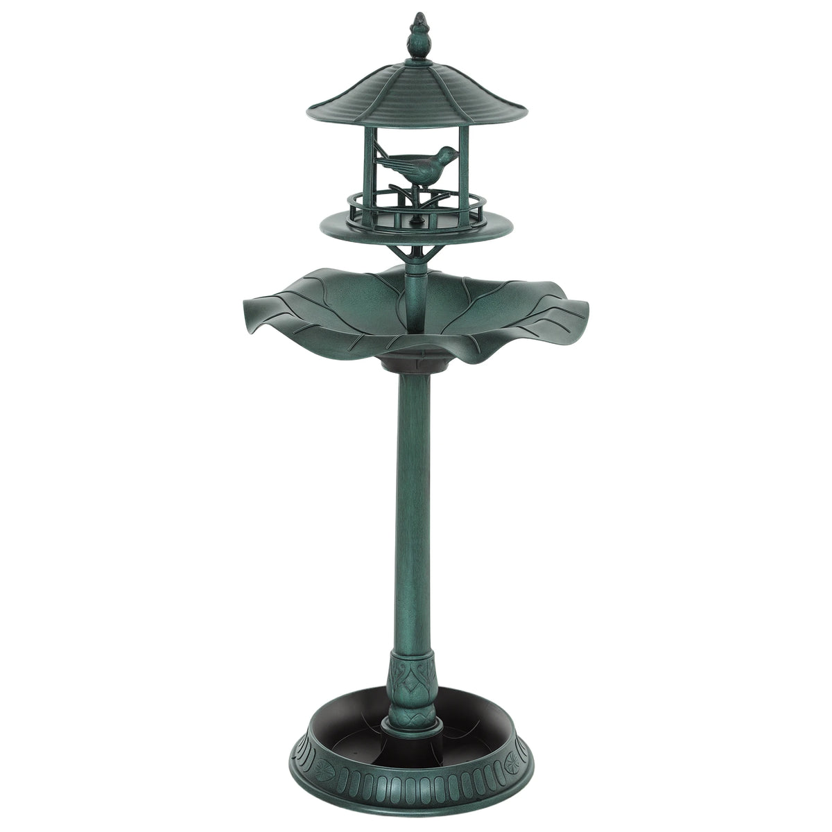 Outsunny 3 In 1 Outdoor Pedestal Bird Bath Feeder Planter