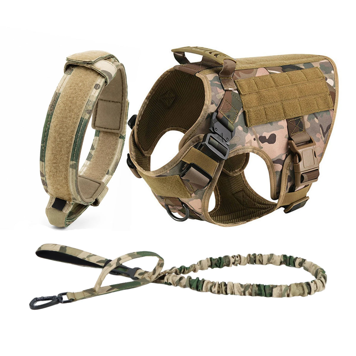 Petraavel Tactical Dog Harness With Molle Padded Quick Release System