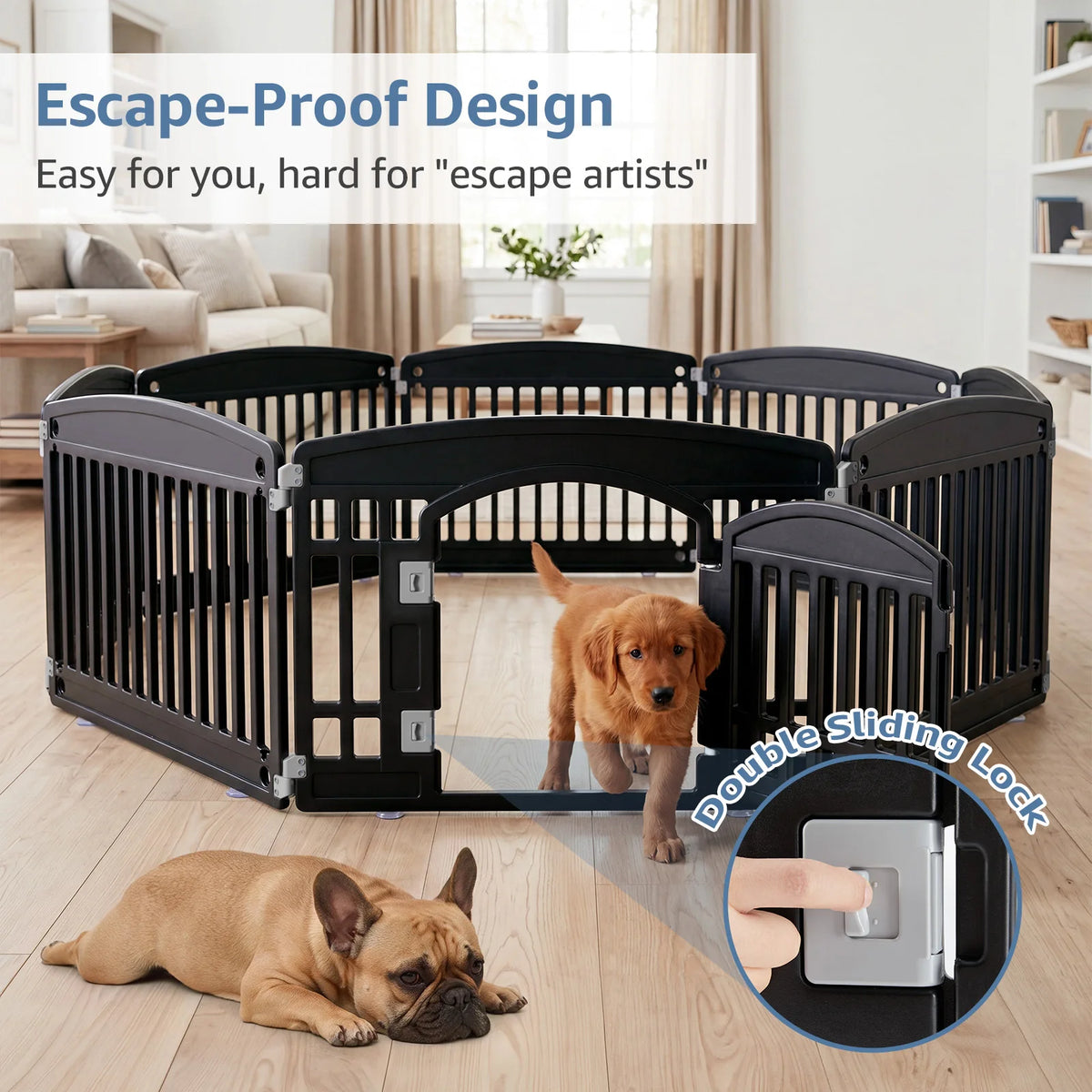 JHK Portable Plastic Dog Playpen For Indoor And Outdoor Use