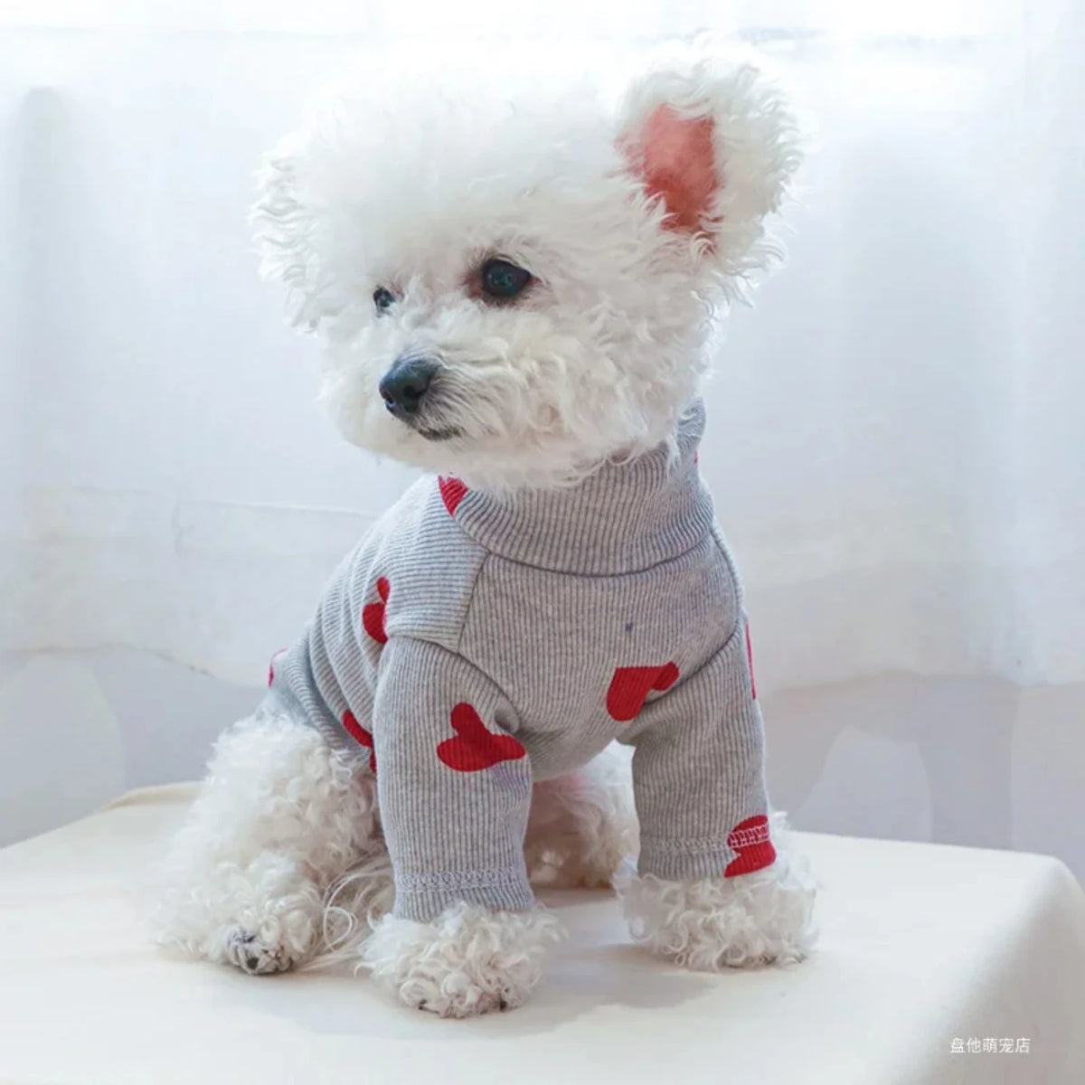 Love Printed Bottom Shirt For Small Dog And Cat Pets
