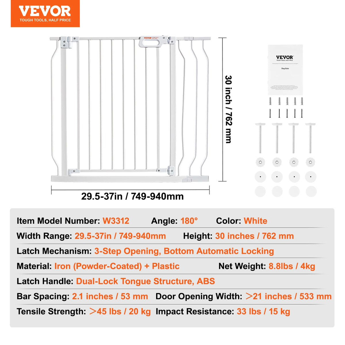 SucceBuy Pressure Mount Safety Gate For Babies And Pets