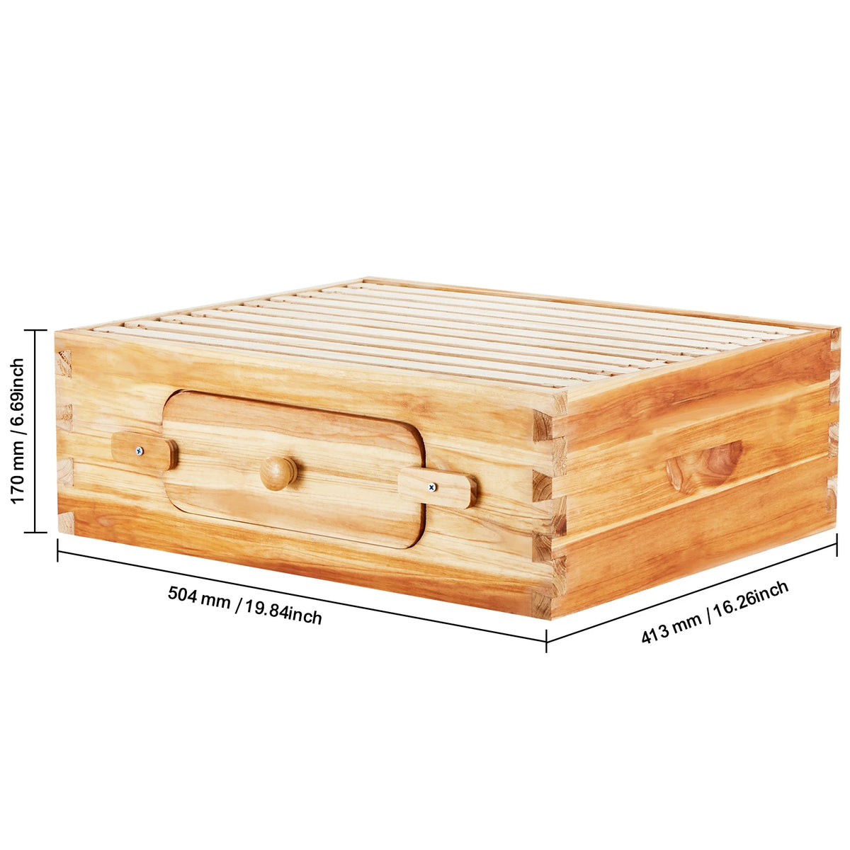 SucceBuy Bee Hive Medium Box Starter Kit  100% Beeswax Coated Natural Cedar Wood  Beehive Kit with 10 Frames and Foundations