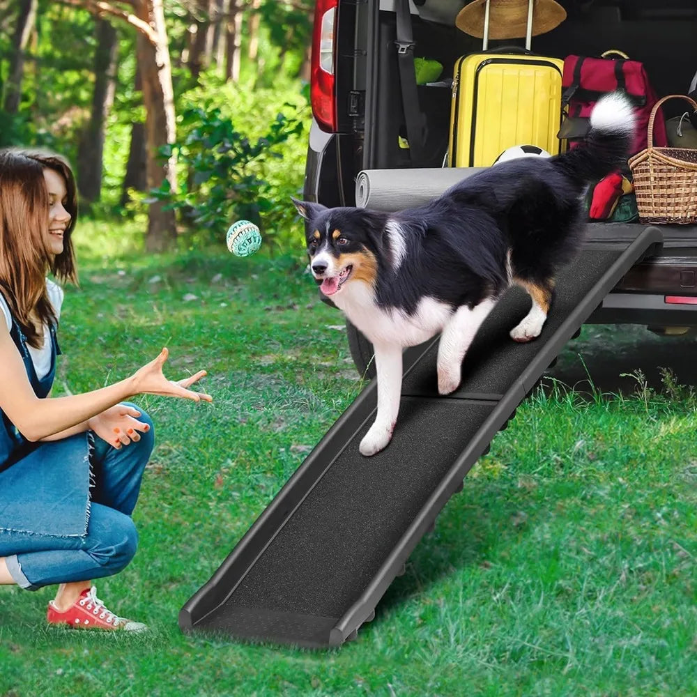 Premium Folding Pet Ramp For Vehicles With Raised Side Rails