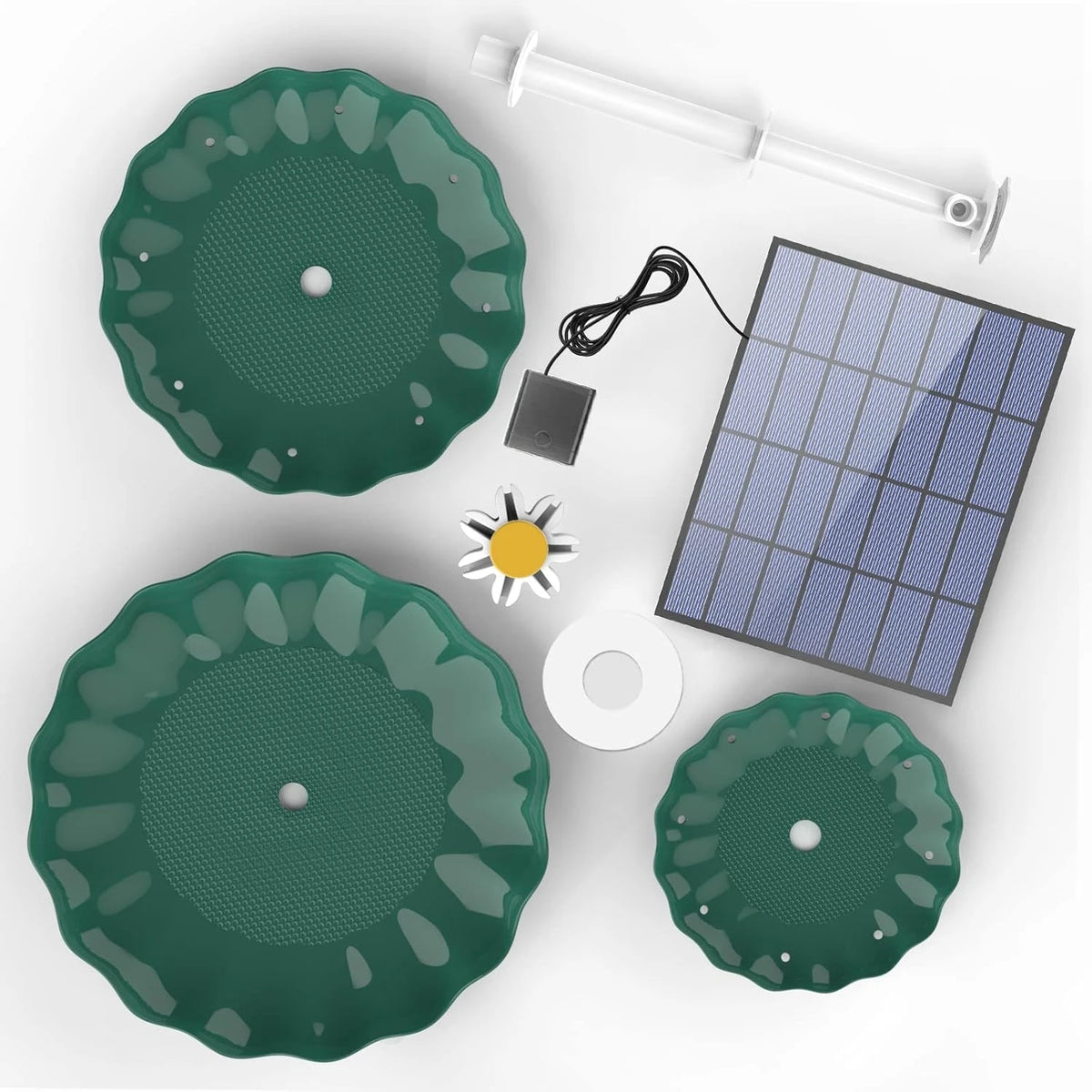 Solar Bird Bath Fountain With Detachable Water Landscaping Design