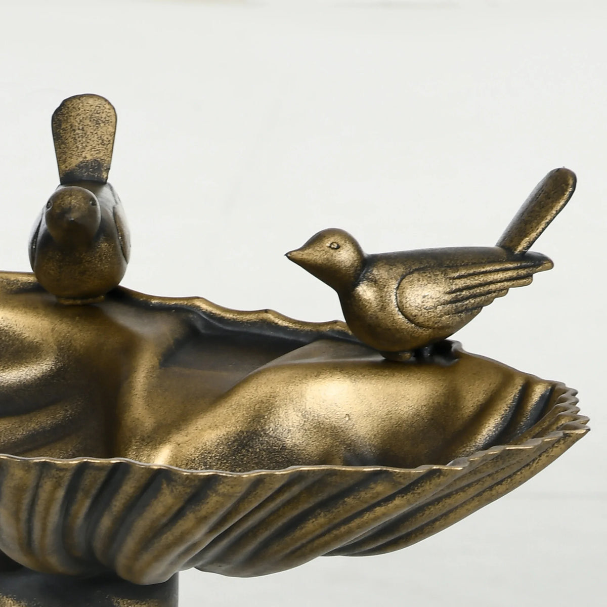 Outsunny Antique Bird Bath With Planter Pedestal And Twin Basins
