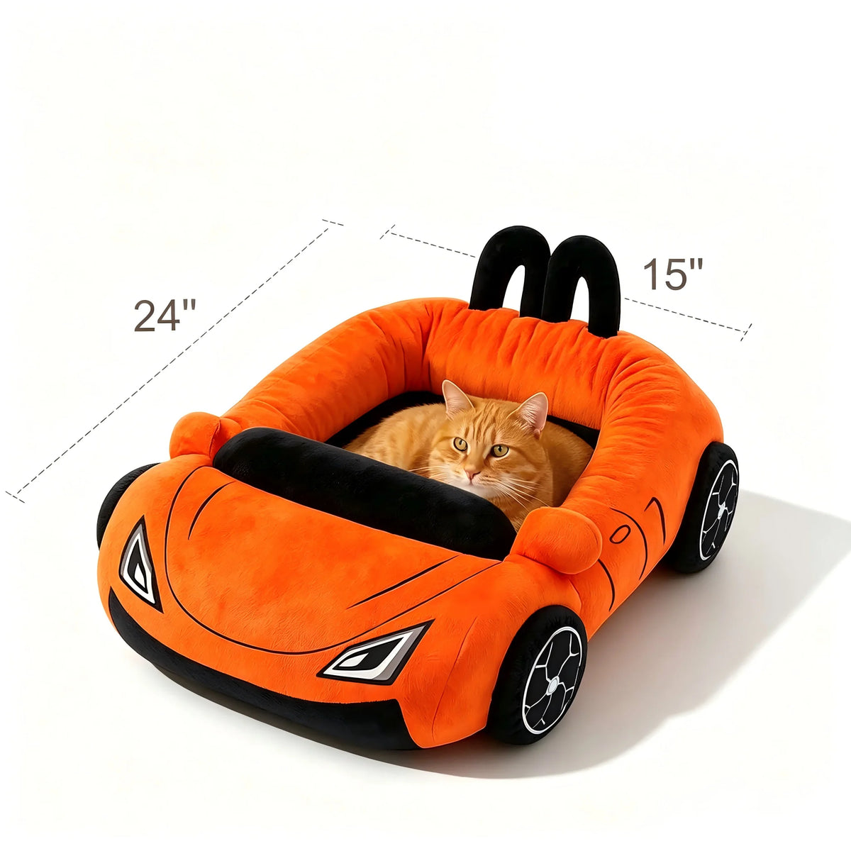 CWV Supercar Style Cat Bed With Soft Coral Fleece Cushion