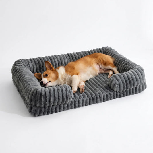 Dog Sofa Bed, 41.3" Washable Pet Couch Bed with Removable Cover, 3D Egg Foam Dog Bed, Soft Plush Dog Mattress for Small Medium Large Dogs and Cats