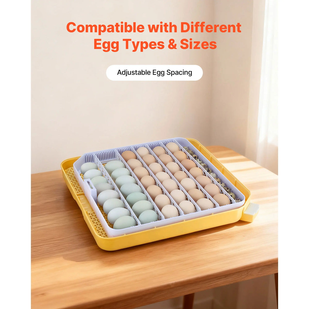 SucceBuy Egg Incubator with LED Candler Temperature Display Auto Humidity Control 360° View Clear Window Poultry Eggs Incubator