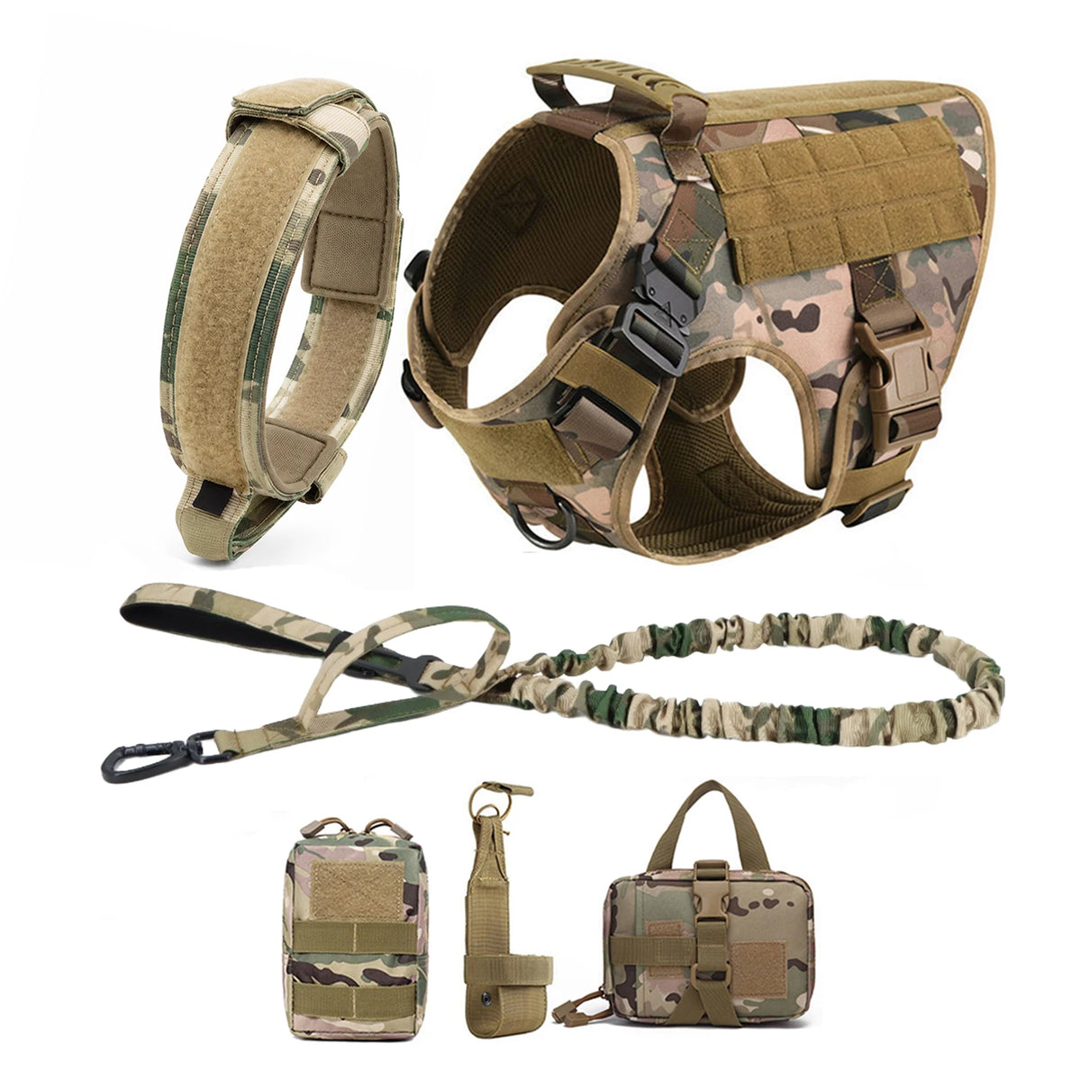Petraavel Tactical Dog Harness With Molle Padded Quick Release System