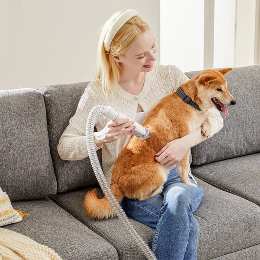 Sweetcrispy Pet Grooming Clipper Vacuum Kit Cordless Low Noise Shaver