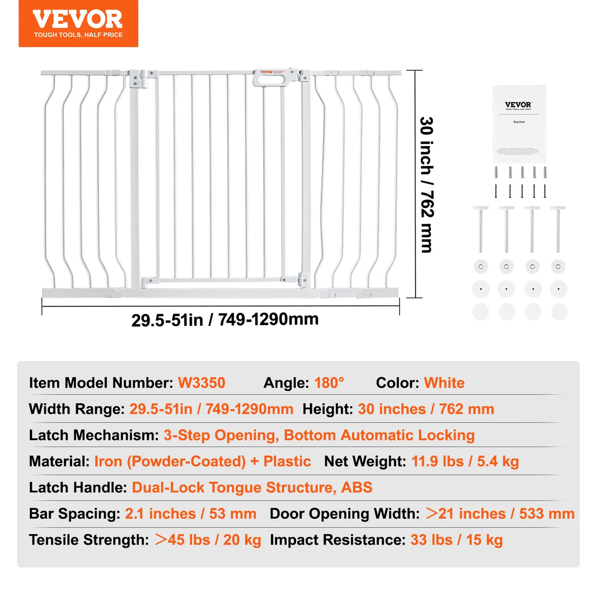 SucceBuy Pressure Mount Safety Gate For Babies And Pets