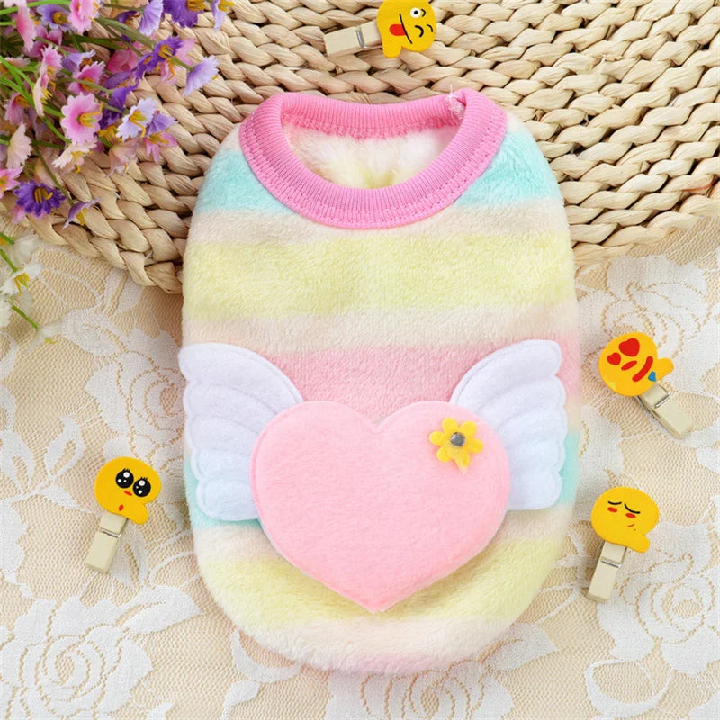 Printed Fleece Dog Sweater For Small Pets And Puppies