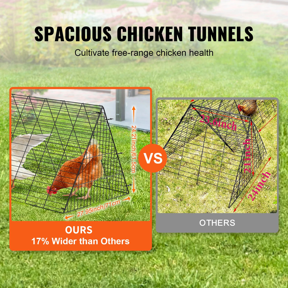 SucceBuy Portable Iron Chicken Tunnel For Outdoor Garden Use