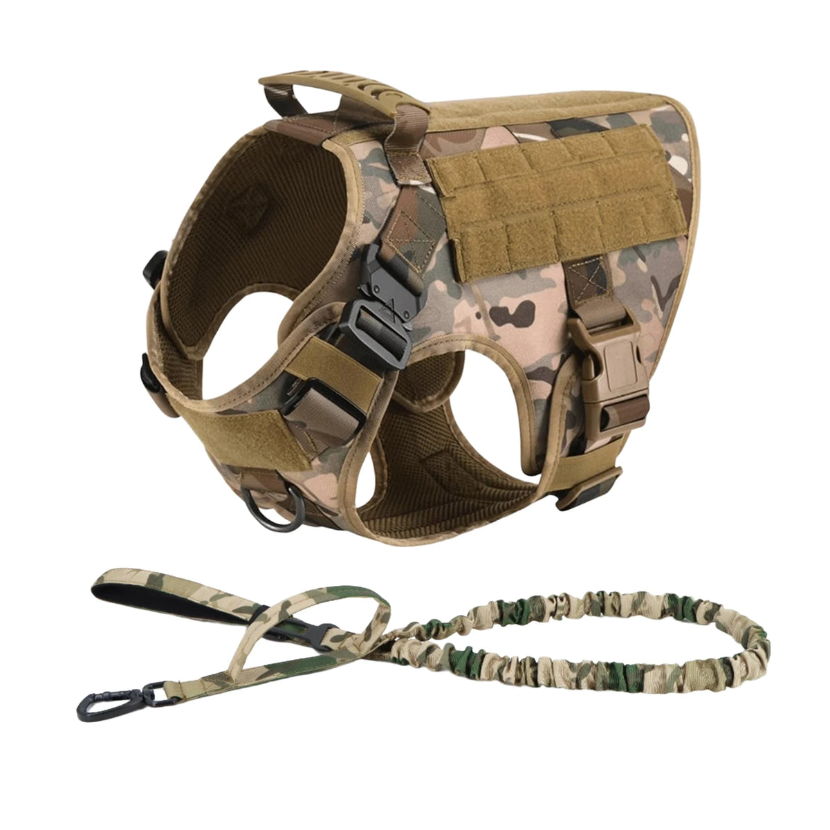 Petraavel Tactical Dog Harness With Molle Padded Quick Release System