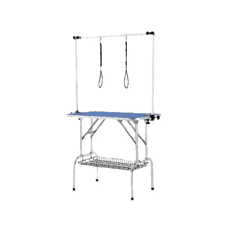 SucceBuy Foldable Pet Grooming Table With Two Arms And Clamp