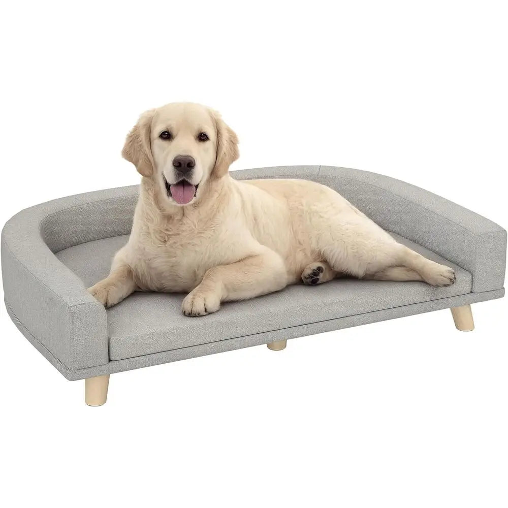 Luxury Wooden Pet Sofa Bed With Washable Cover For Dogs
