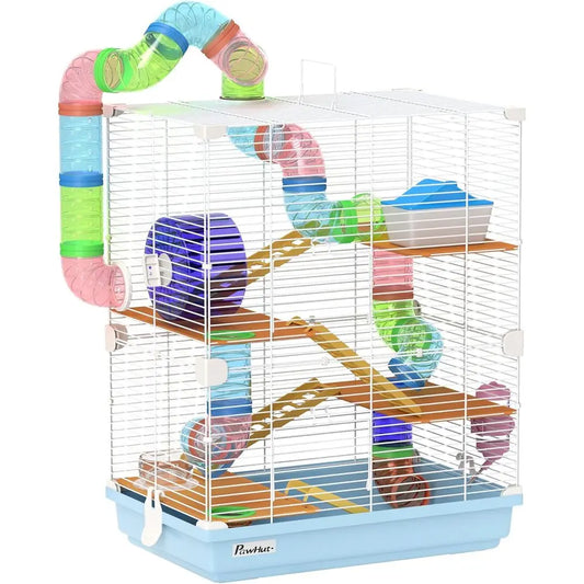 Robust Five Tier Hamster Cage With Tubes And Carry Handle