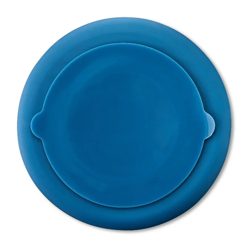 Silicone Slow Feeder Bowl for Pets, Blue Rainbow