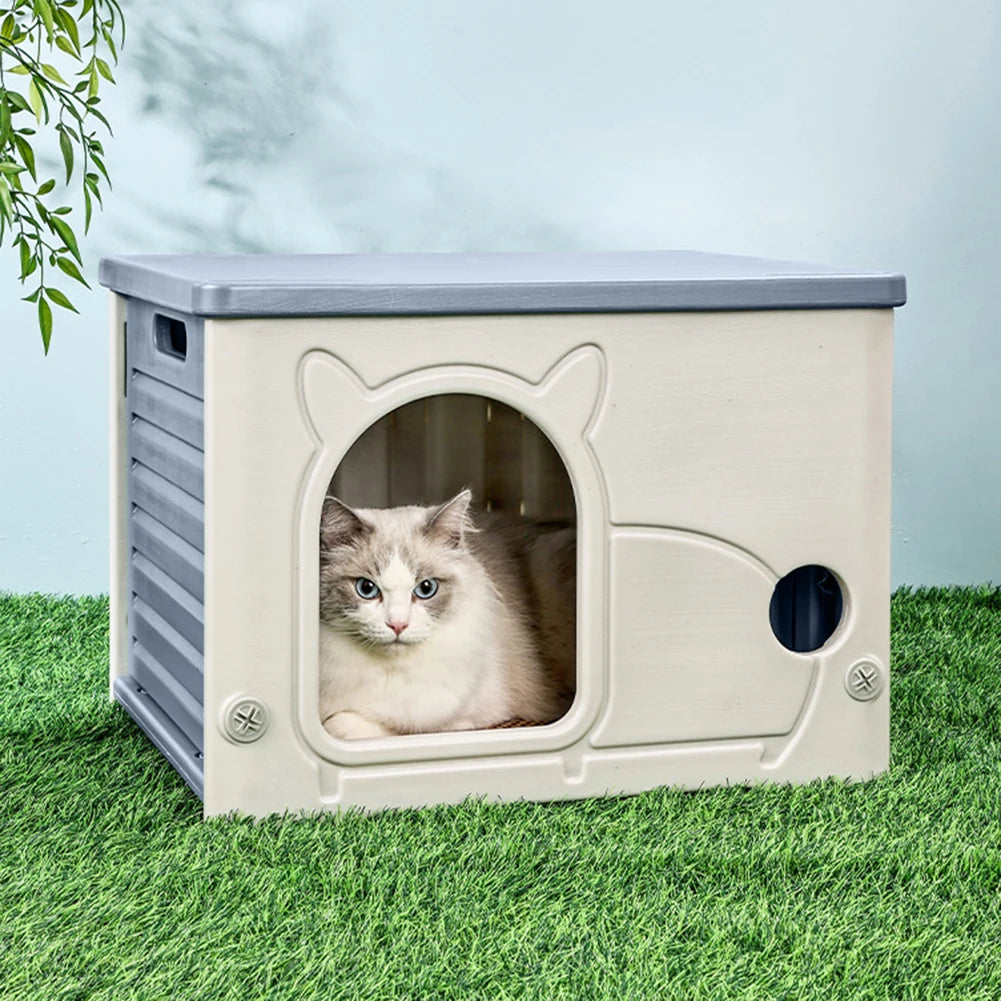 Cat Houses & Condos Rainproof Cat Dog Nest Four Seasons Cozy House for Small Pets Outdoor Kitten Nest